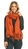 Pleated Design Fashion Scarf - Rust