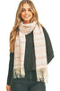 Multi Color Stitch Fashion Scarf - Beige